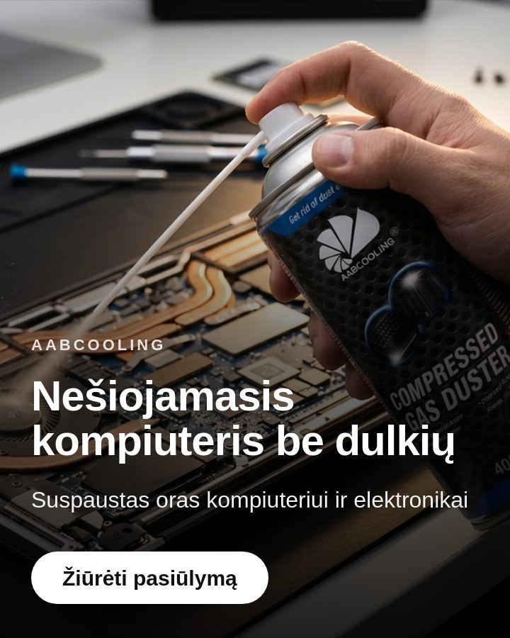 Nešiojamasis kompiuteris be dulkių