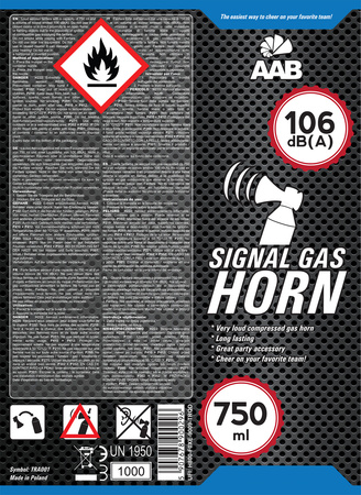 Corne de brume AABCOOLING Signal GAS Horn 750 ml