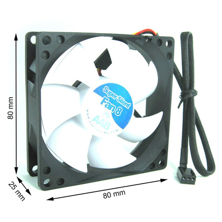 3x Tylus ventiliatorius 80 mm AABCOOLING Super Silent Fan 8