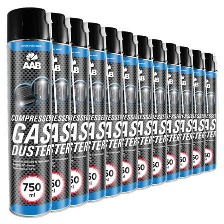 12x AABCOOLING Compressed gas duster 750ml