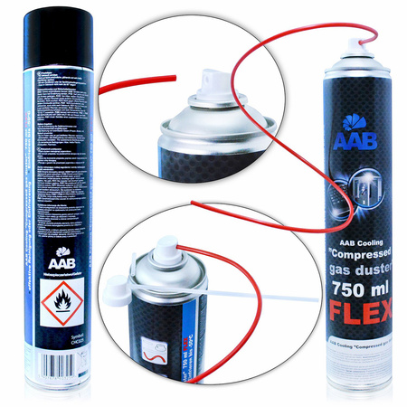 1x AABCOOLING Compressed Gas Duster FLEX 750ml – bombe à air sec