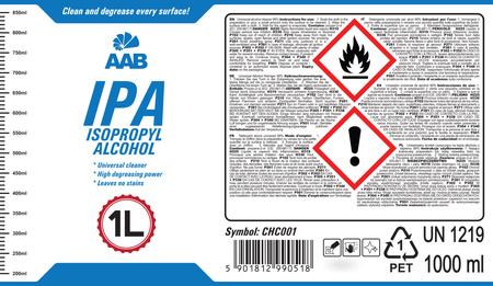 7x Alcool isopropylique AABCOOLING IPA 99,7 % 1 L