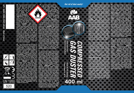 1x AABCOOLING Compressed gas duster 400ml – aria compressa spray