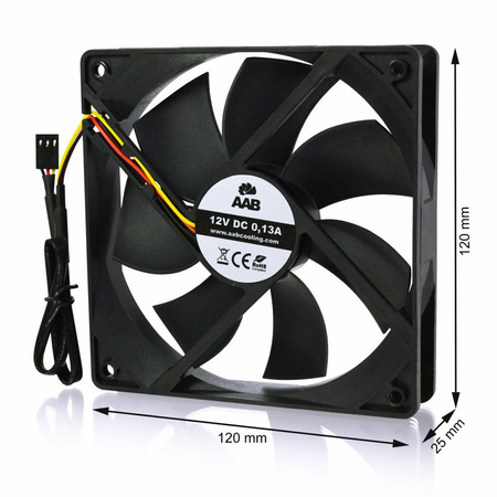 Ventiliatorius 120 mm AABCOOLING Black Silent Fan 12