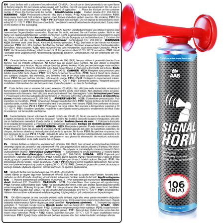 24x Газова сирена AABCOOLING Signal Horn 75g