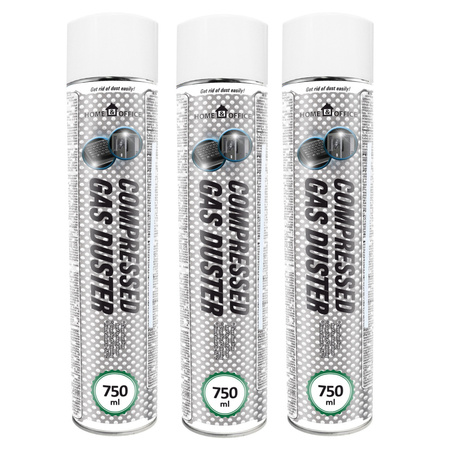 3x Home&Office Compressed Gas Duster 750ml